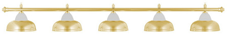 Лампа на пять плафонов "Crown" (золотистая штанга, золотистый плафон D38см)