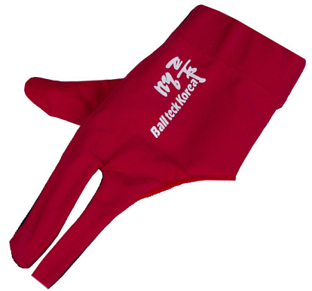 Перчатка бильярдная "Ball Teck MFO" (черно-красная, вставка замша), защита от скольжения