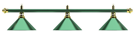 Лампа на три плафона «Allgreen» D35 (зелёная штанга, зелёный плафон D35см)