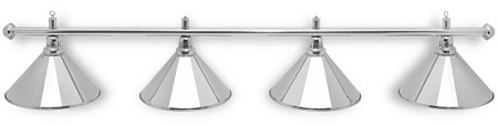 Лампа на пять плафонов "Elegance" (серебристая штанга, серебристый плафон D35см)