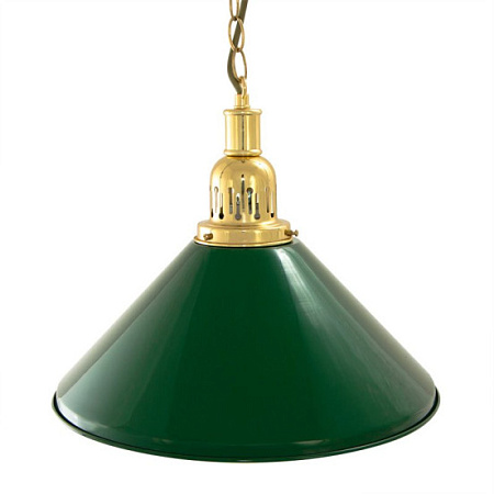 Лампа на один плафон "Evergreen" (золотистая чашка, зеленый плафон D35см)