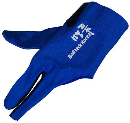 Перчатка бильярдная "Ball Teck MFO" (черно-синяя, вставка замша), защита от скольжения