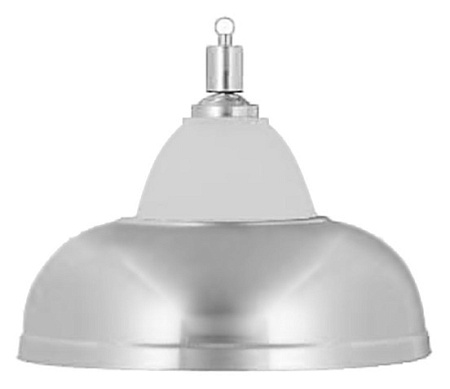 Лампа на один плафон "Crown" (серебристая штанга, серебристый плафон D38см)
