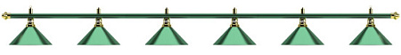 Лампа на шесть плафонов "Allgreen" (зелёная штанга, зелёный плафон D35см)