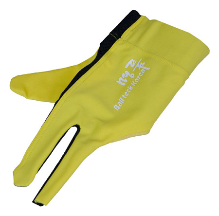 Перчатка бильярдная "Ball Teck MFO" (черно-желтая, вставка замша), защита от скольжения