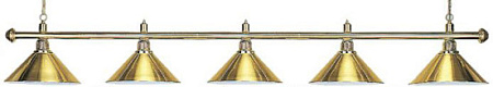 Лампа на пять плафонов "Elegance" (золотистая штанга, золотистый плафон D35см)