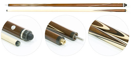 Кий / пирамида 2-pc "Классика" (термограб, светло-коричневый, белый) 13 запилов